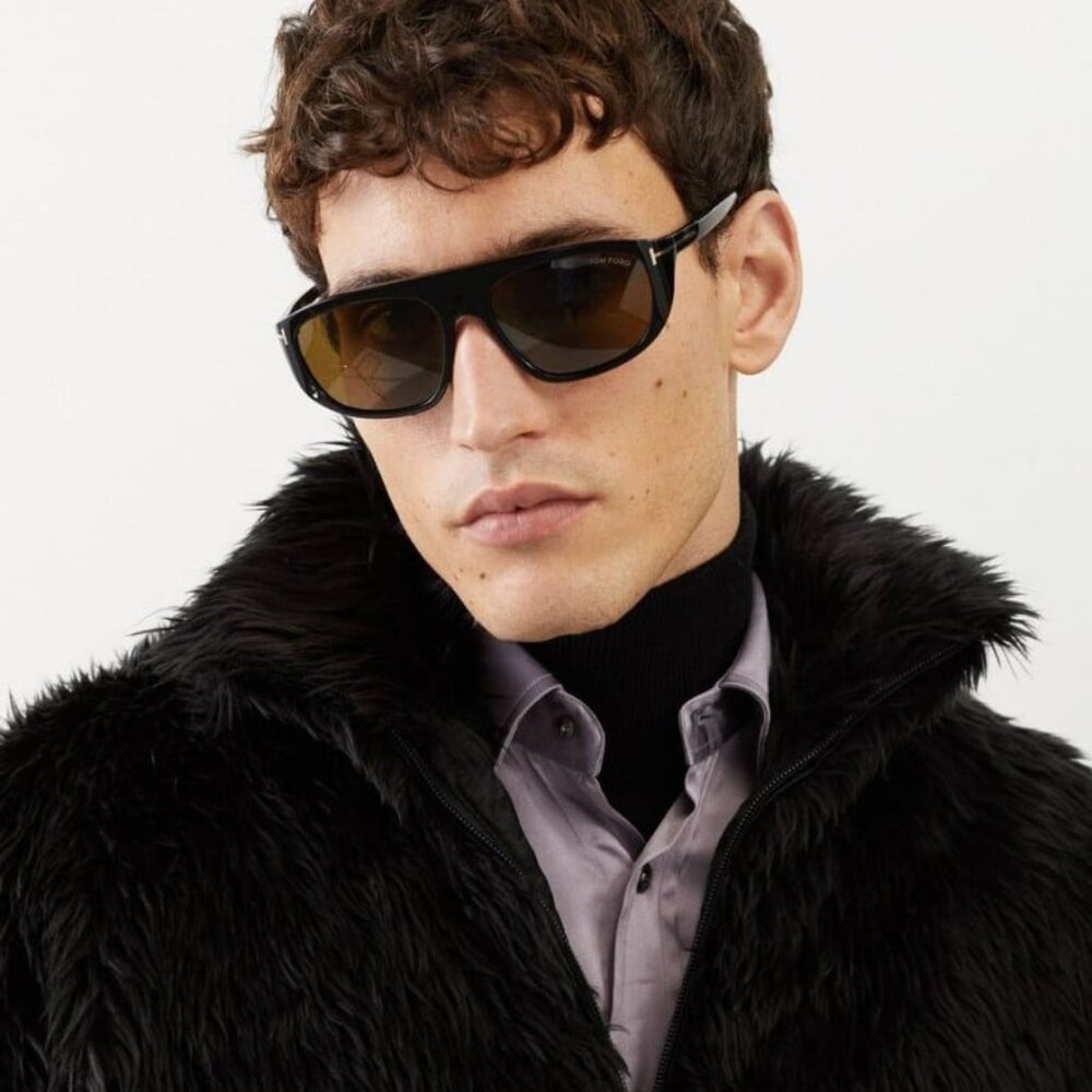 Tom Ford EDWARD-02 Men Sunglasses Black Roviex Pilot FT1002/S 01J NEW AUTHENTIC